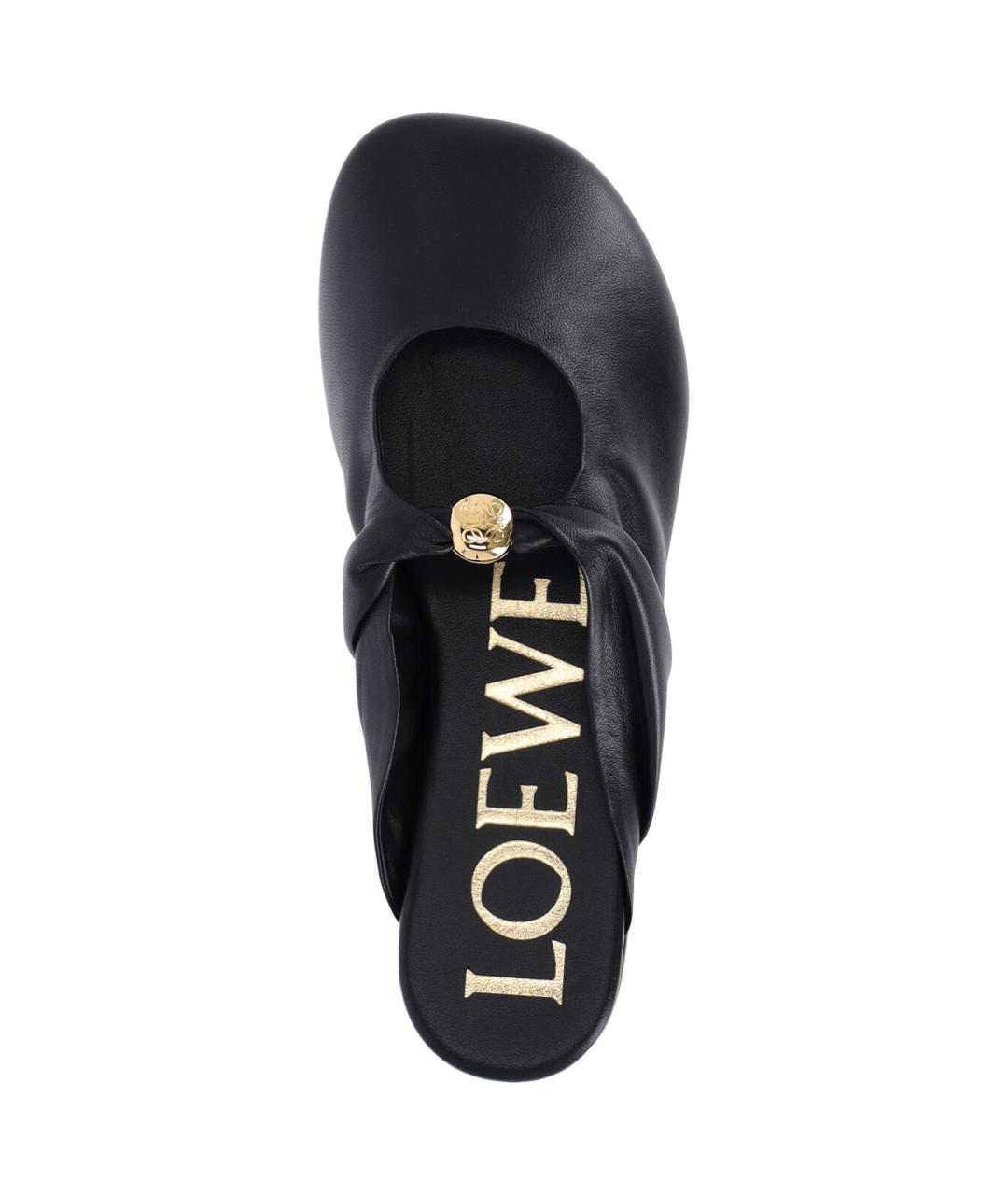 LOEWE Черные кожаные сандалии, фото 5