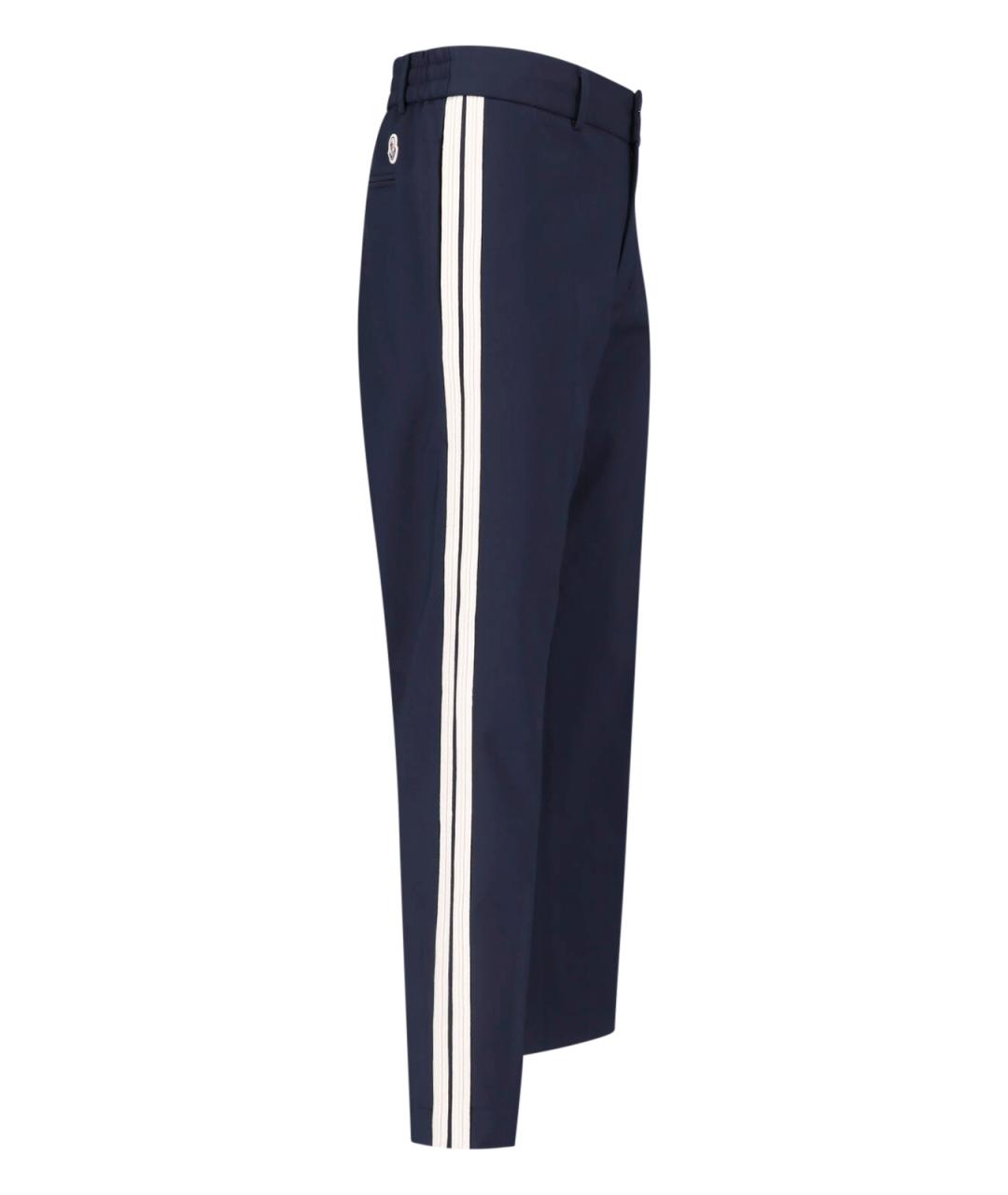 MONCLER Синие хлопковые повседневные брюки, фото 3