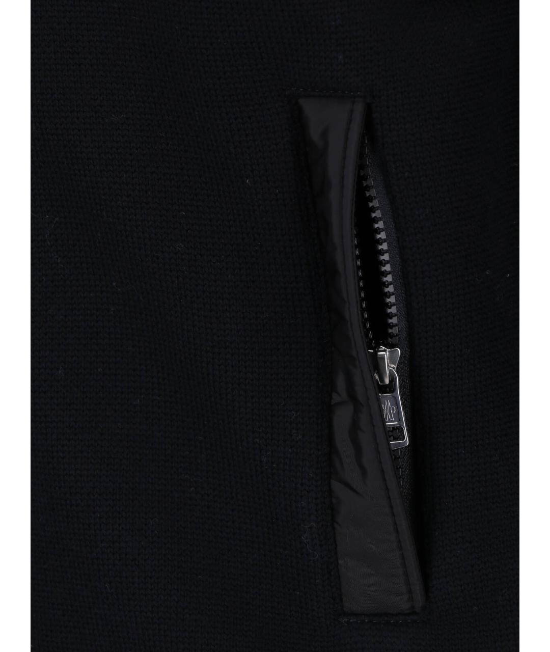 MONCLER Черный шерстяной кардиган, фото 5