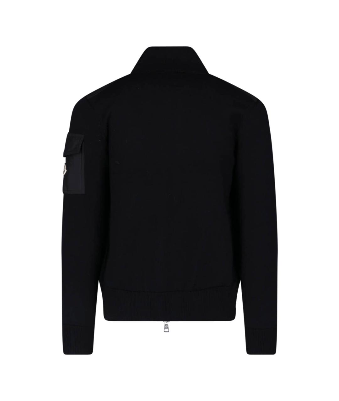 MONCLER Черный шерстяной кардиган, фото 2
