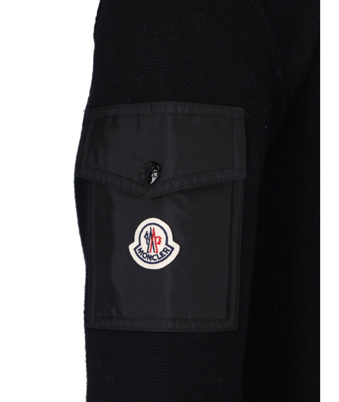 MONCLER Черный шерстяной кардиган, фото 3
