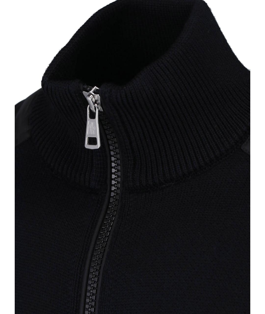 MONCLER Черный шерстяной кардиган, фото 4