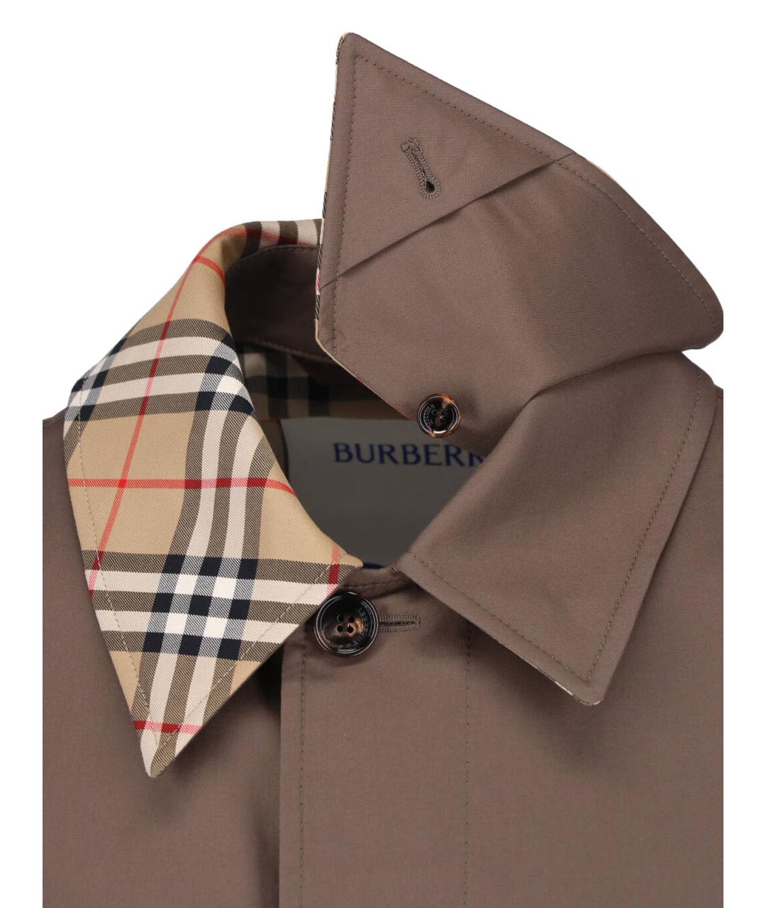 BURBERRY Коричневый хлопковый тренч / плащ, фото 3