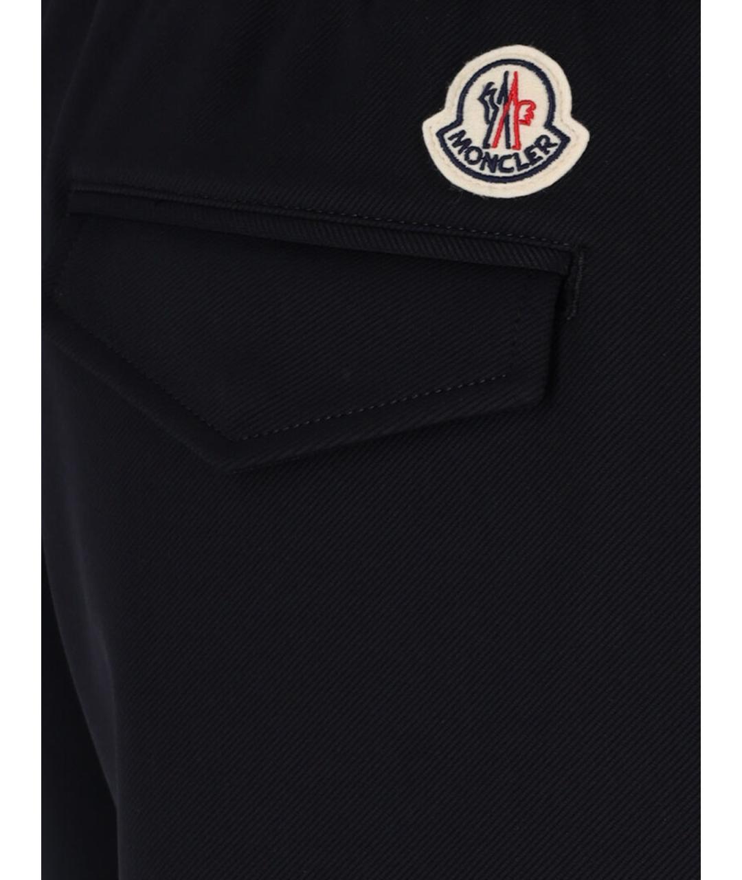 MONCLER Черные полиамидовые повседневные брюки, фото 4