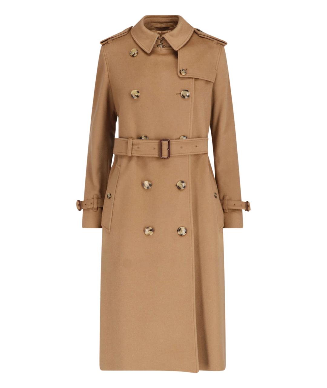 BURBERRY Коричневое шерстяное пальто, фото 3