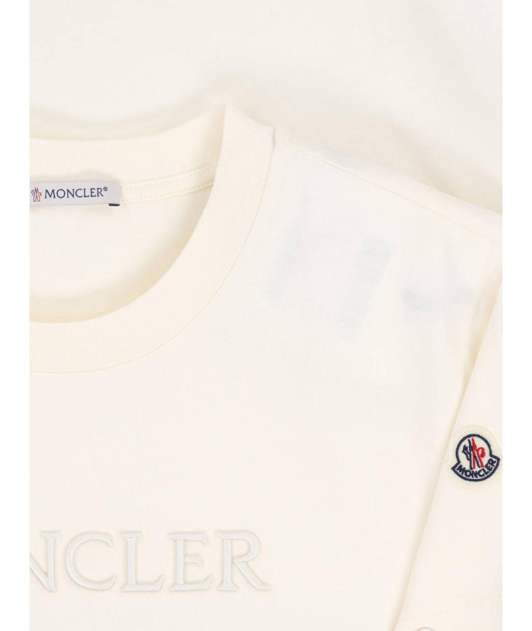 MONCLER Белая хлопковая футболка, фото 3