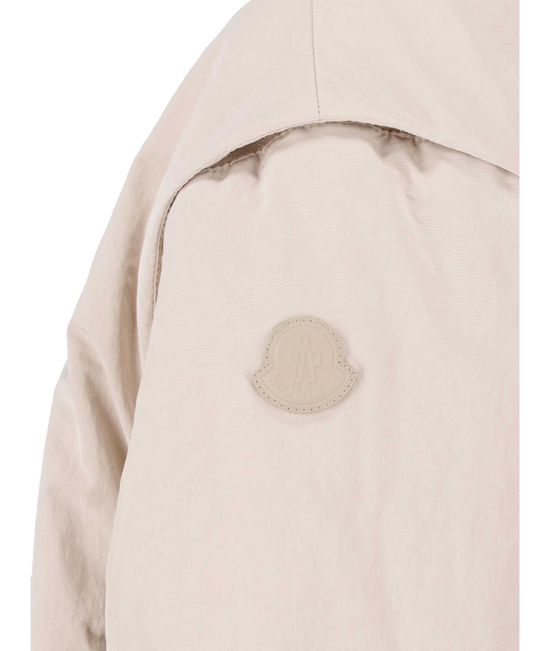 MONCLER Бежевая полиэстеровая куртка, фото 8