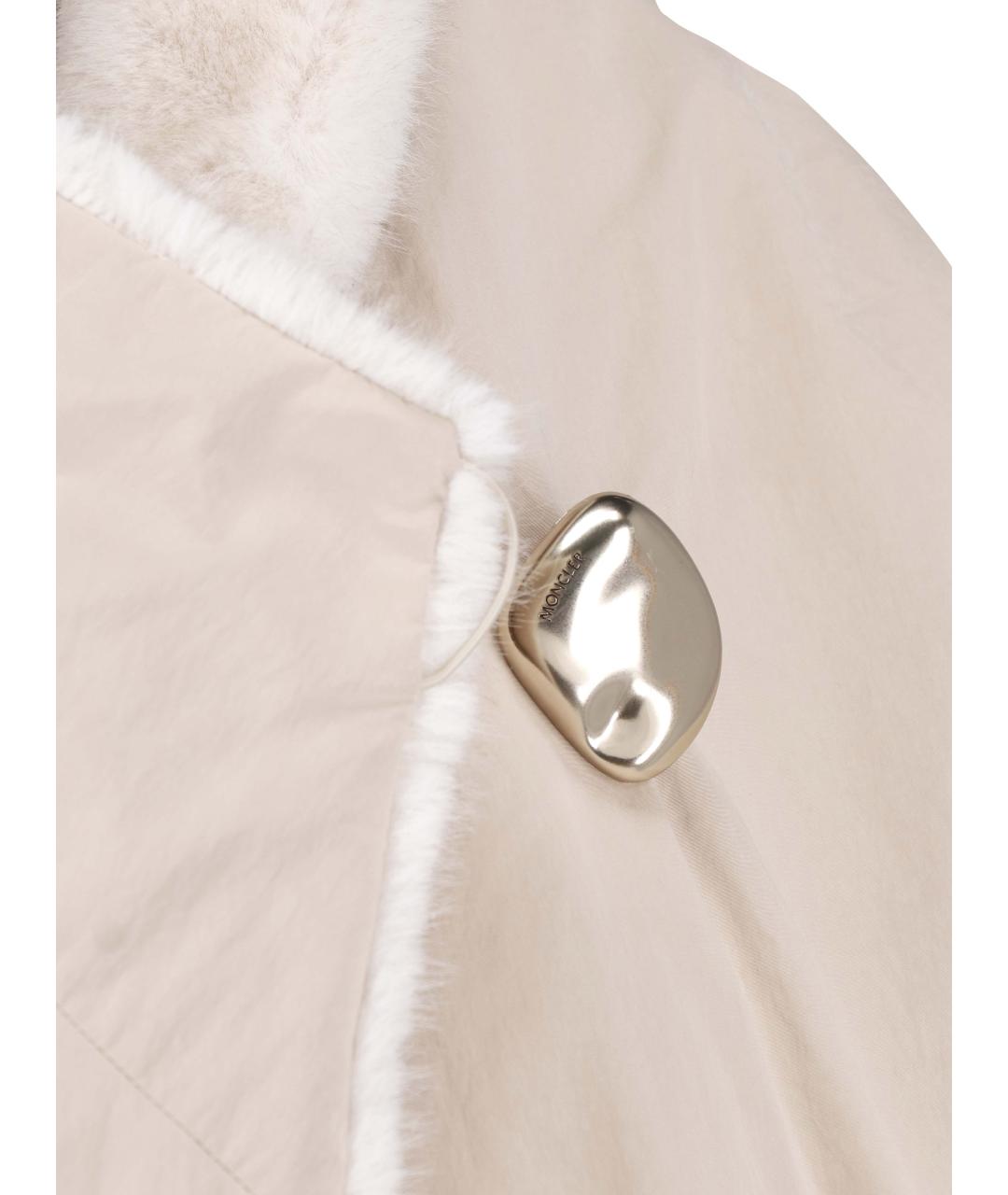 MONCLER Бежевая полиэстеровая куртка, фото 7