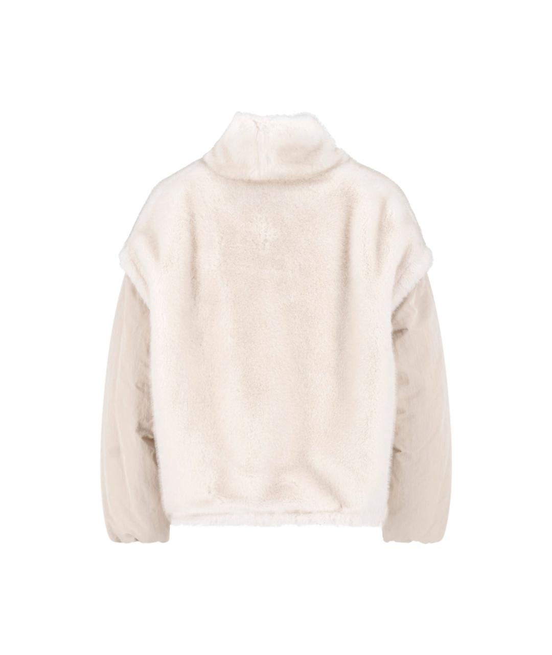 MONCLER Бежевая полиэстеровая куртка, фото 2