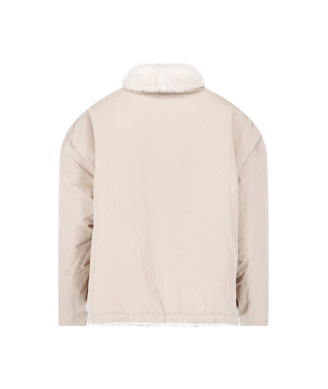 MONCLER Бежевая полиэстеровая куртка, фото 4