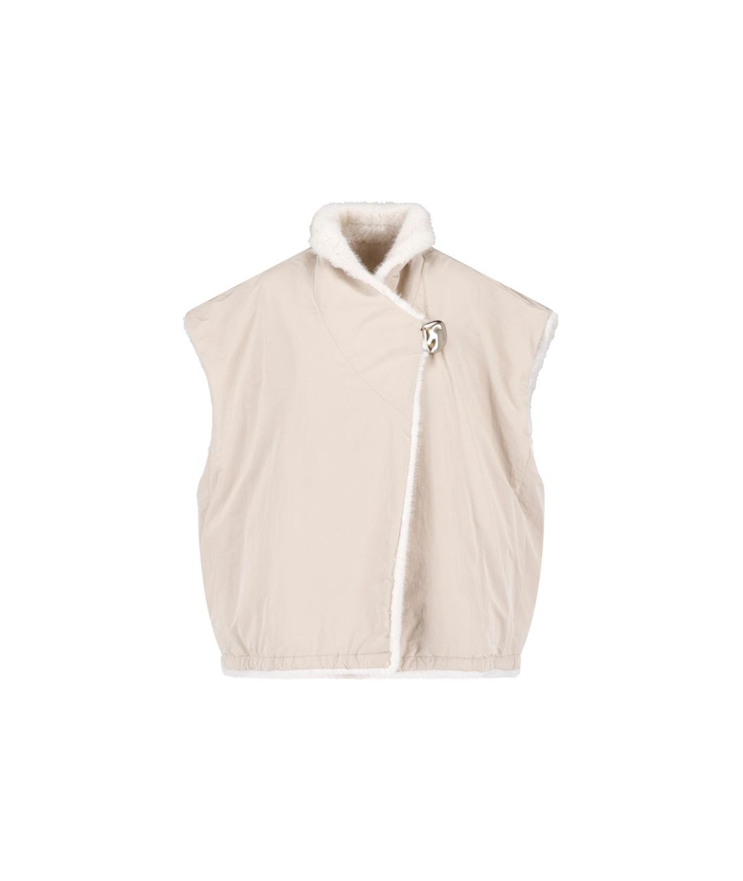 MONCLER Бежевая полиэстеровая куртка, фото 6
