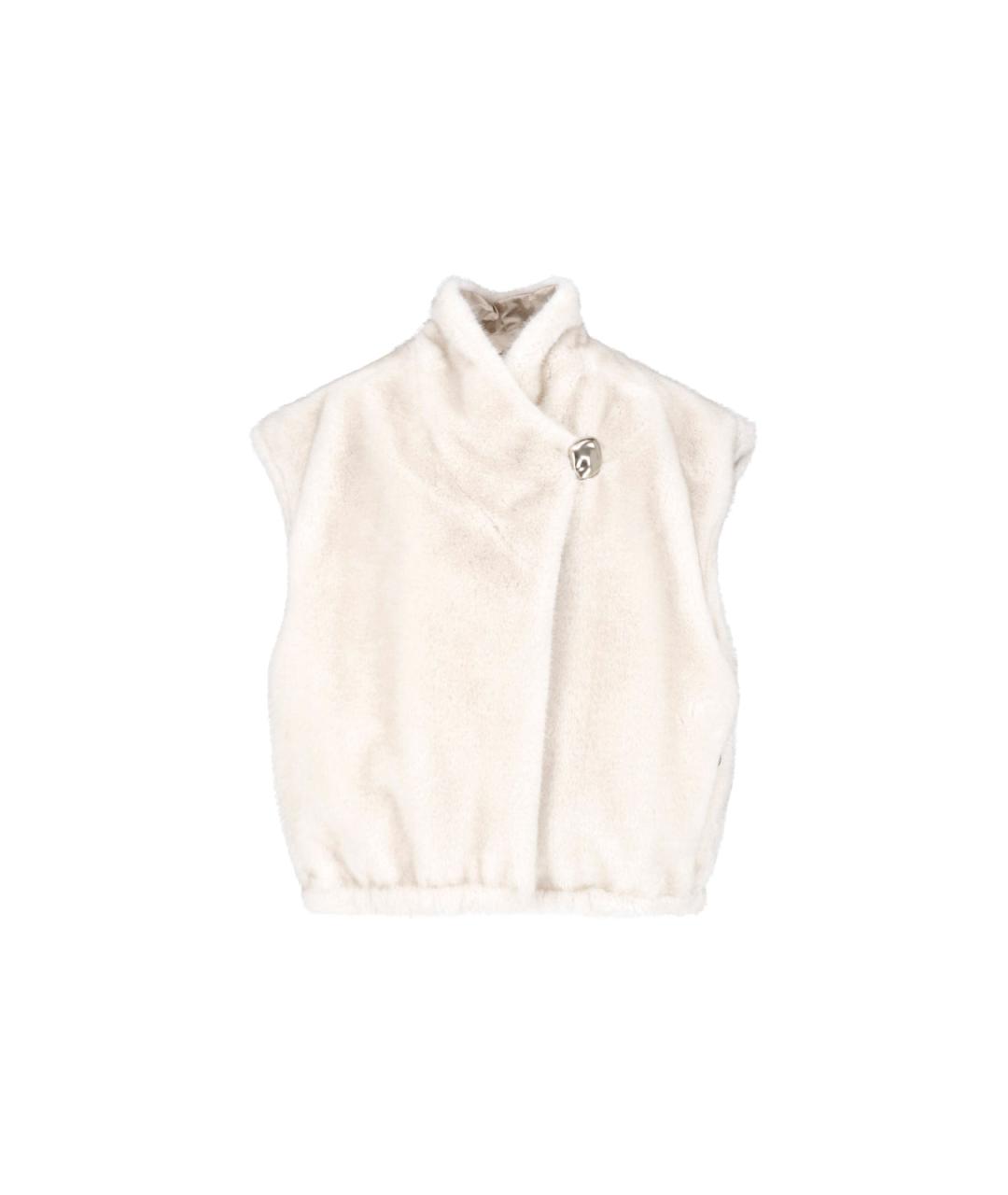 MONCLER Бежевая полиэстеровая куртка, фото 5