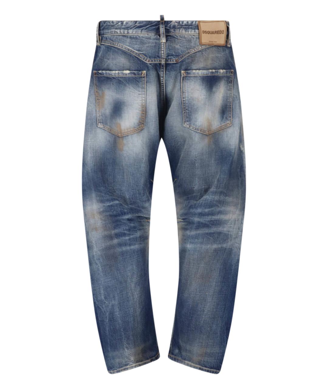 DSQUARED2 Синие хлопковые прямые джинсы, фото 2