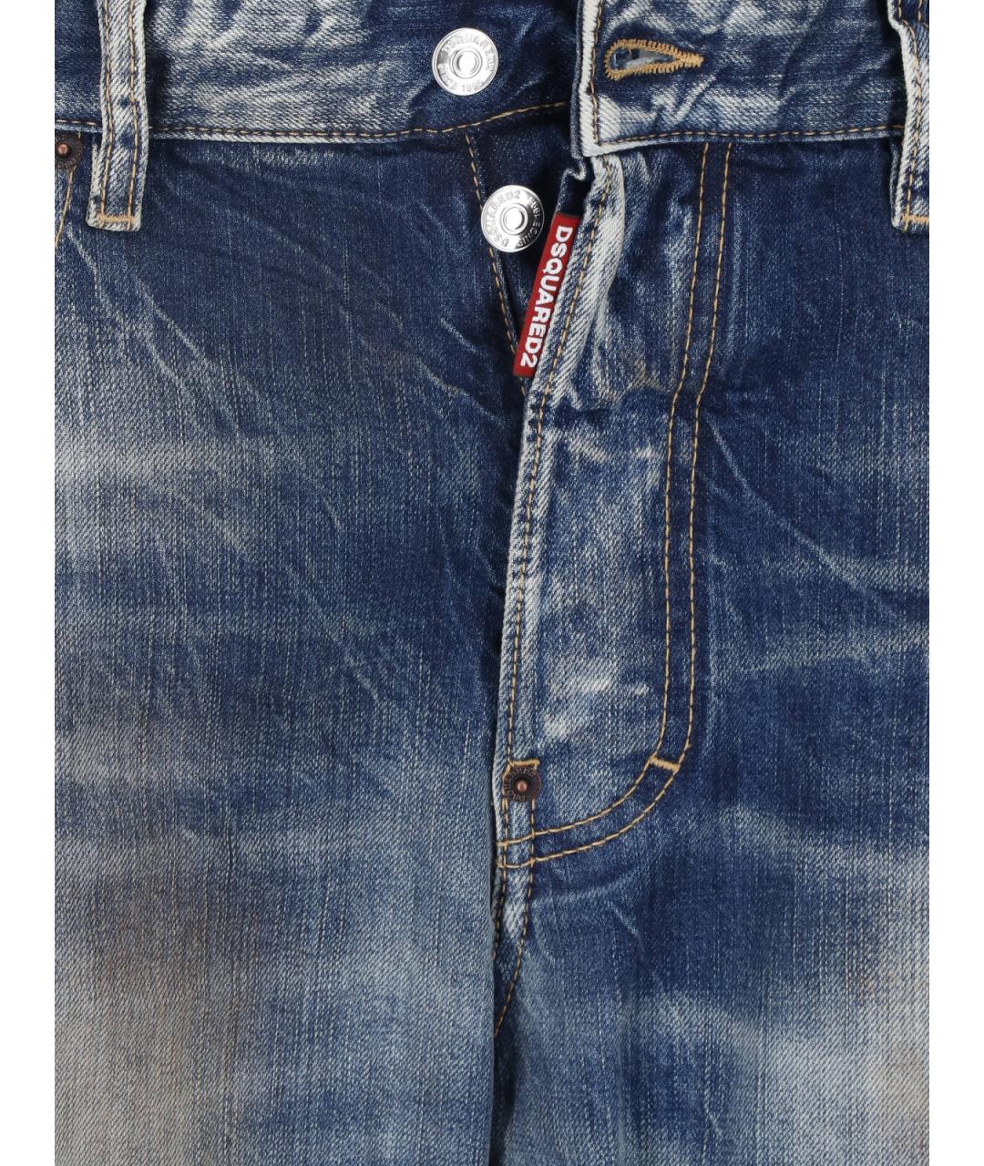 DSQUARED2 Синие хлопковые прямые джинсы, фото 5