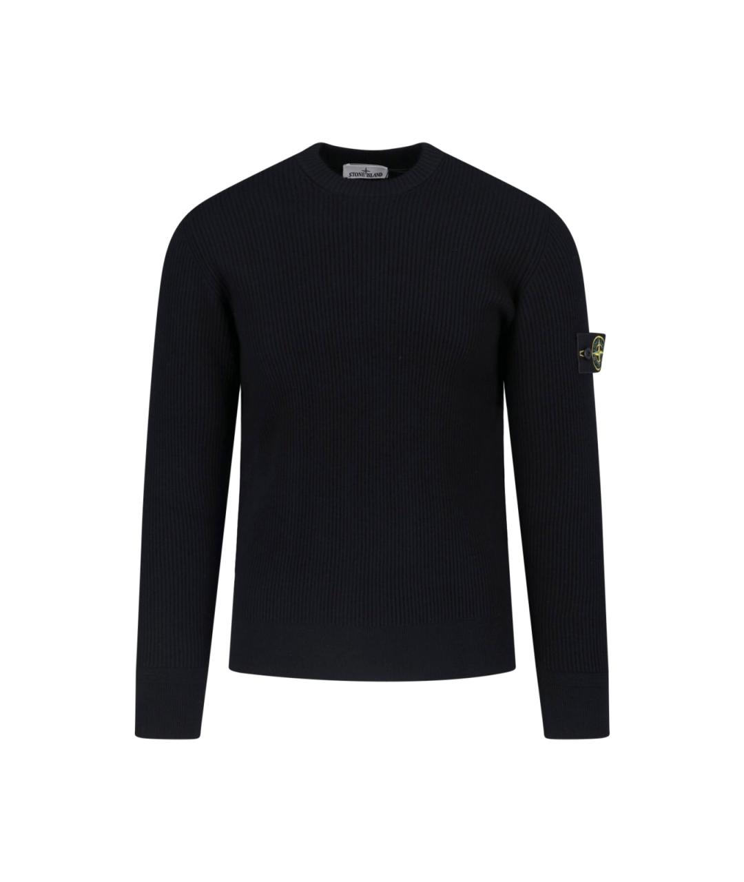 STONE ISLAND Черный шерстяной джемпер / свитер, фото 1