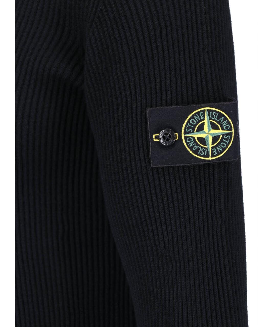 STONE ISLAND Черный шерстяной джемпер / свитер, фото 3