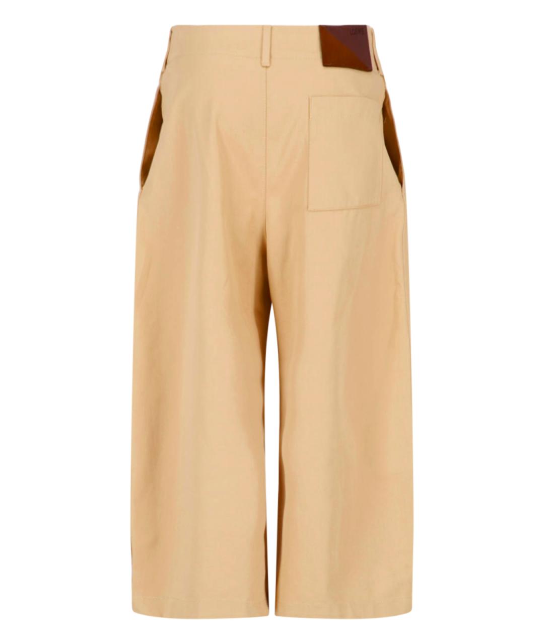 LOEWE Бежевые хлопковые прямые брюки, фото 2