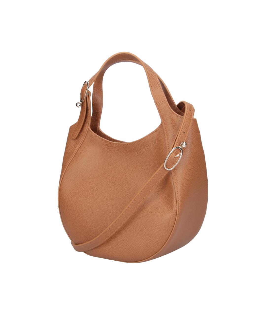 LONGCHAMP Коричневая кожаная сумка через плечо, фото 2