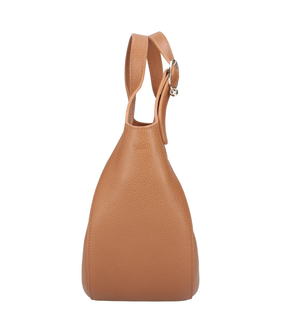 LONGCHAMP Коричневая кожаная сумка через плечо, фото 5