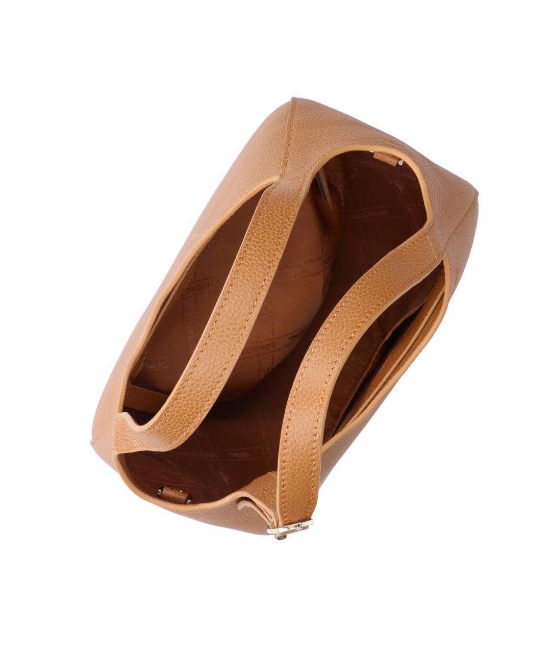 LONGCHAMP Коричневая кожаная сумка через плечо, фото 4