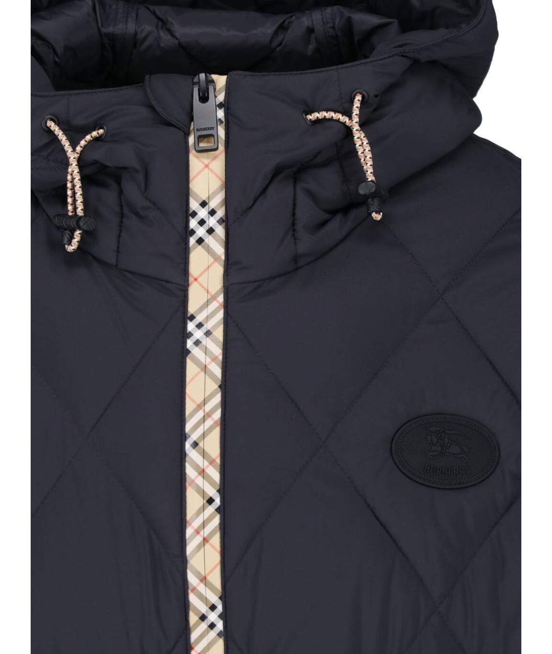 BURBERRY Черная полиамидовая куртка, фото 3