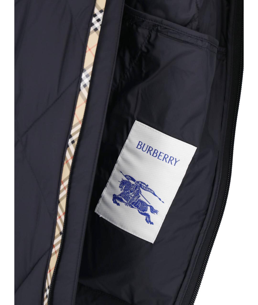 BURBERRY Черная полиамидовая куртка, фото 5