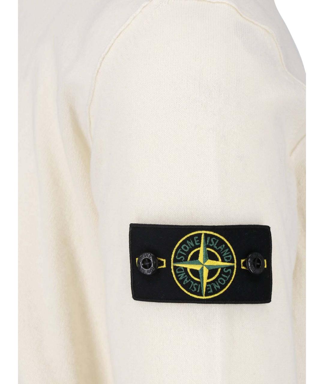 STONE ISLAND Белый шерстяной джемпер / свитер, фото 3