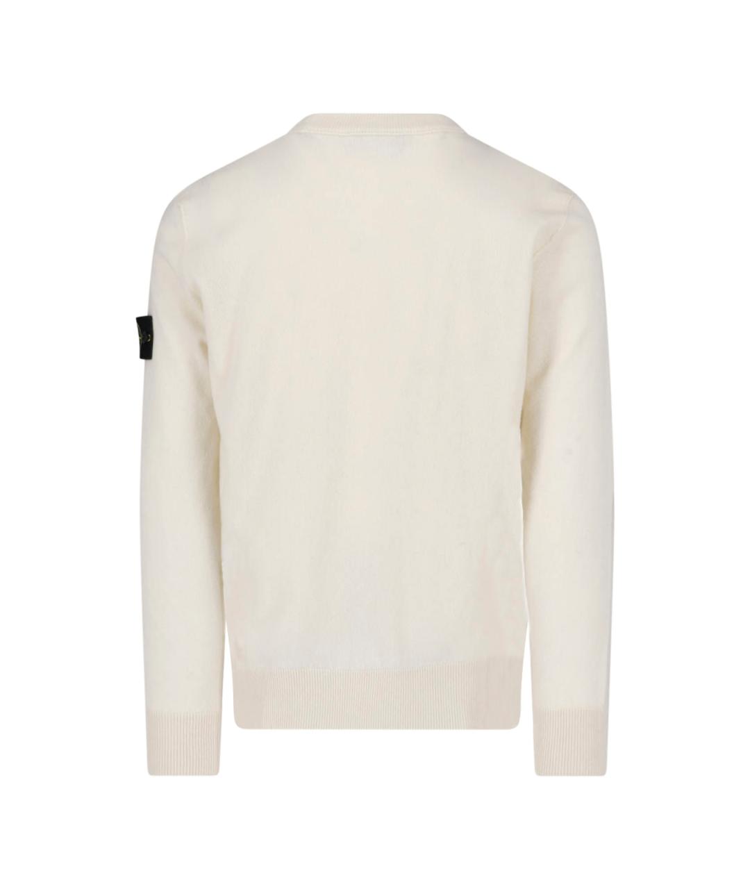 STONE ISLAND Белый шерстяной джемпер / свитер, фото 2