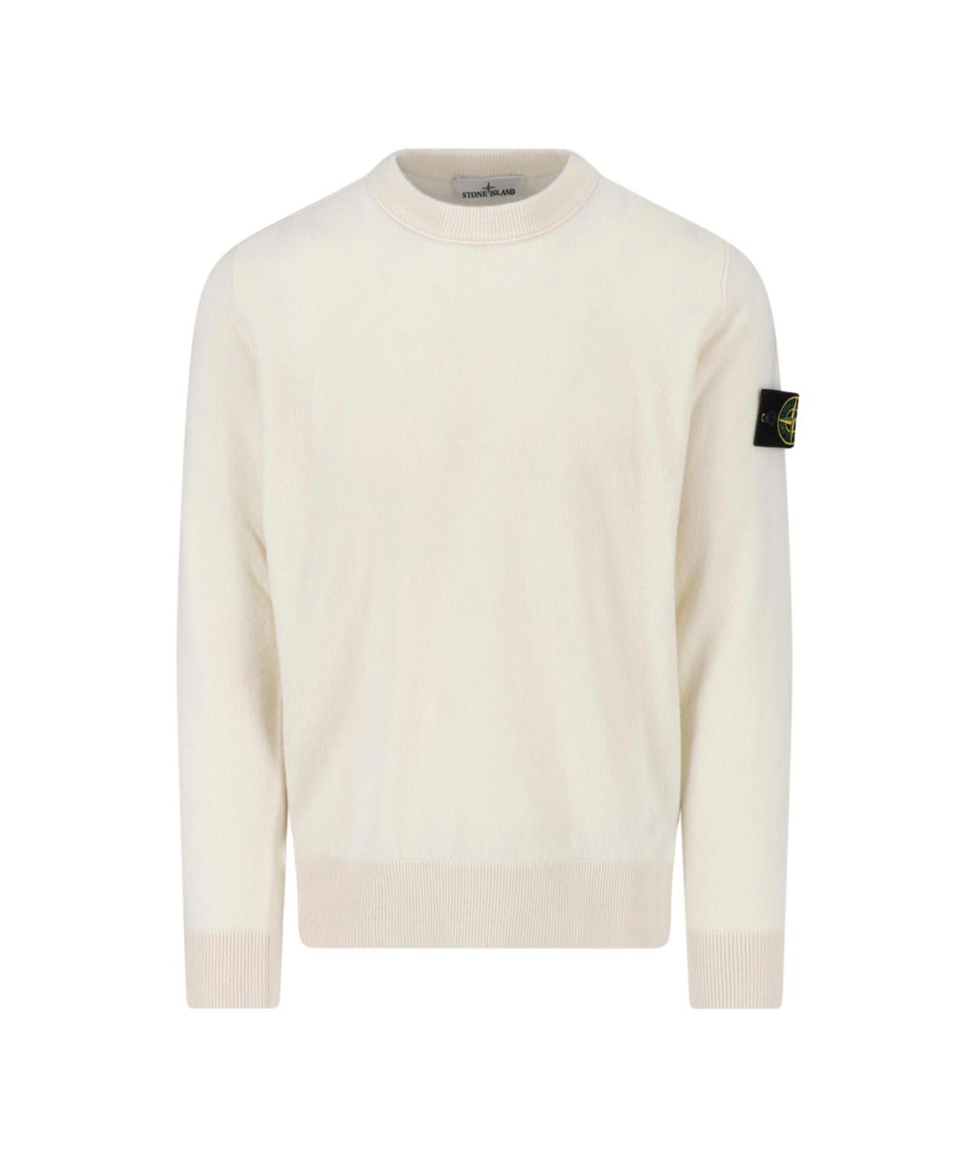 STONE ISLAND Белый шерстяной джемпер / свитер, фото 1