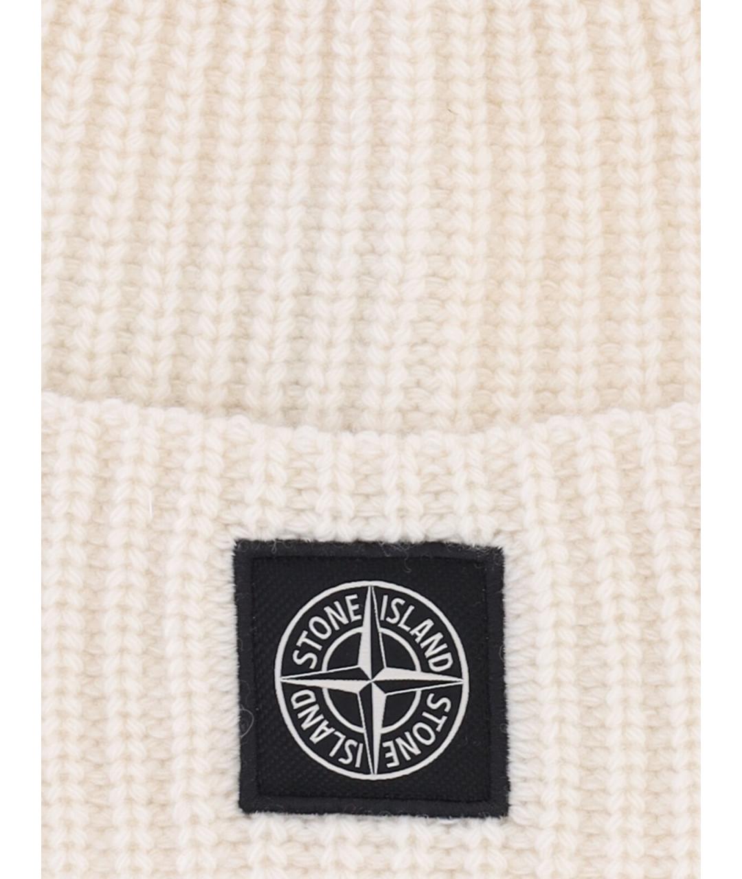 STONE ISLAND Белая шерстяная шапка, фото 3