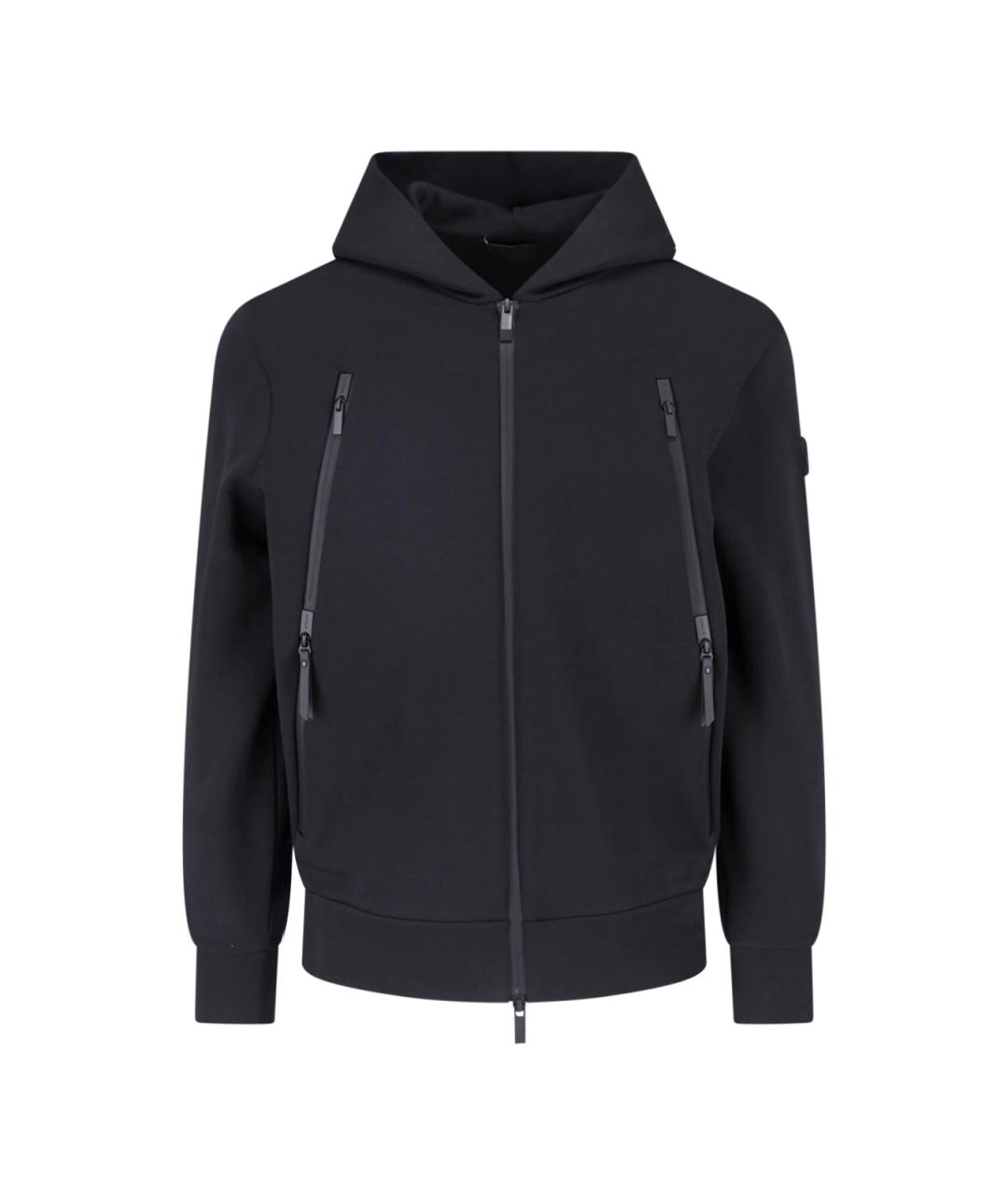 MONCLER Черный хлопковый джемпер / свитер, фото 1