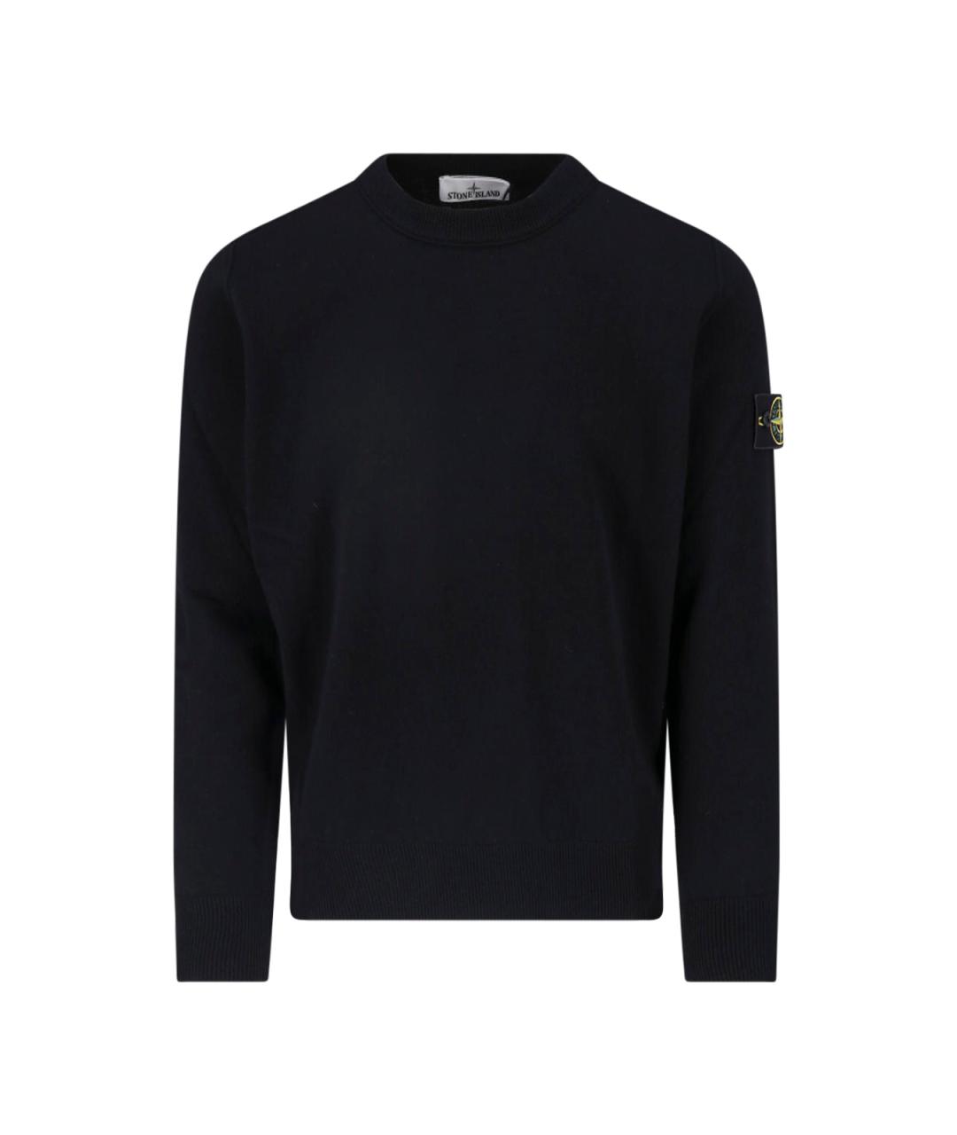 STONE ISLAND Черный шерстяной джемпер / свитер, фото 1