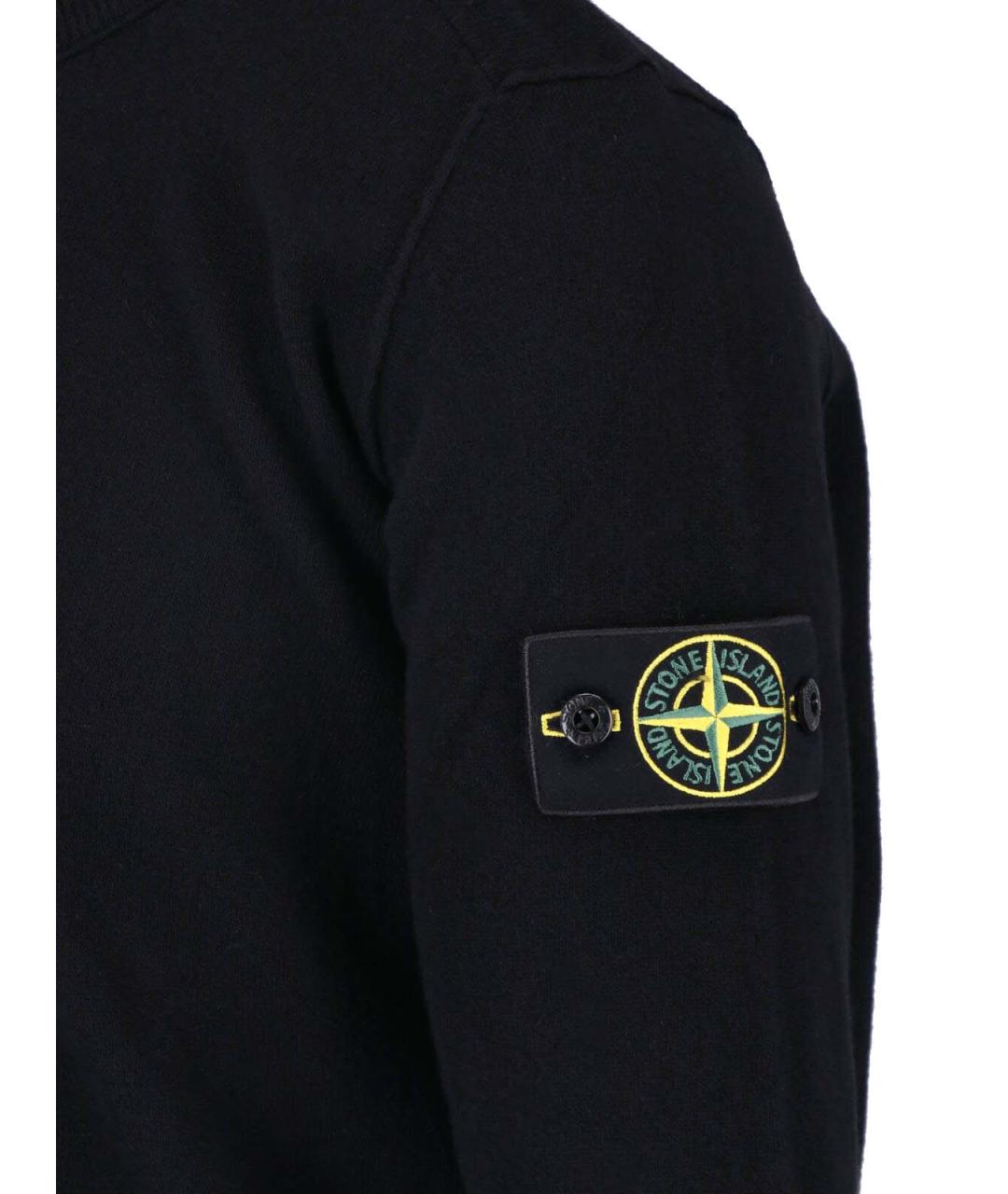 STONE ISLAND Черный шерстяной джемпер / свитер, фото 3