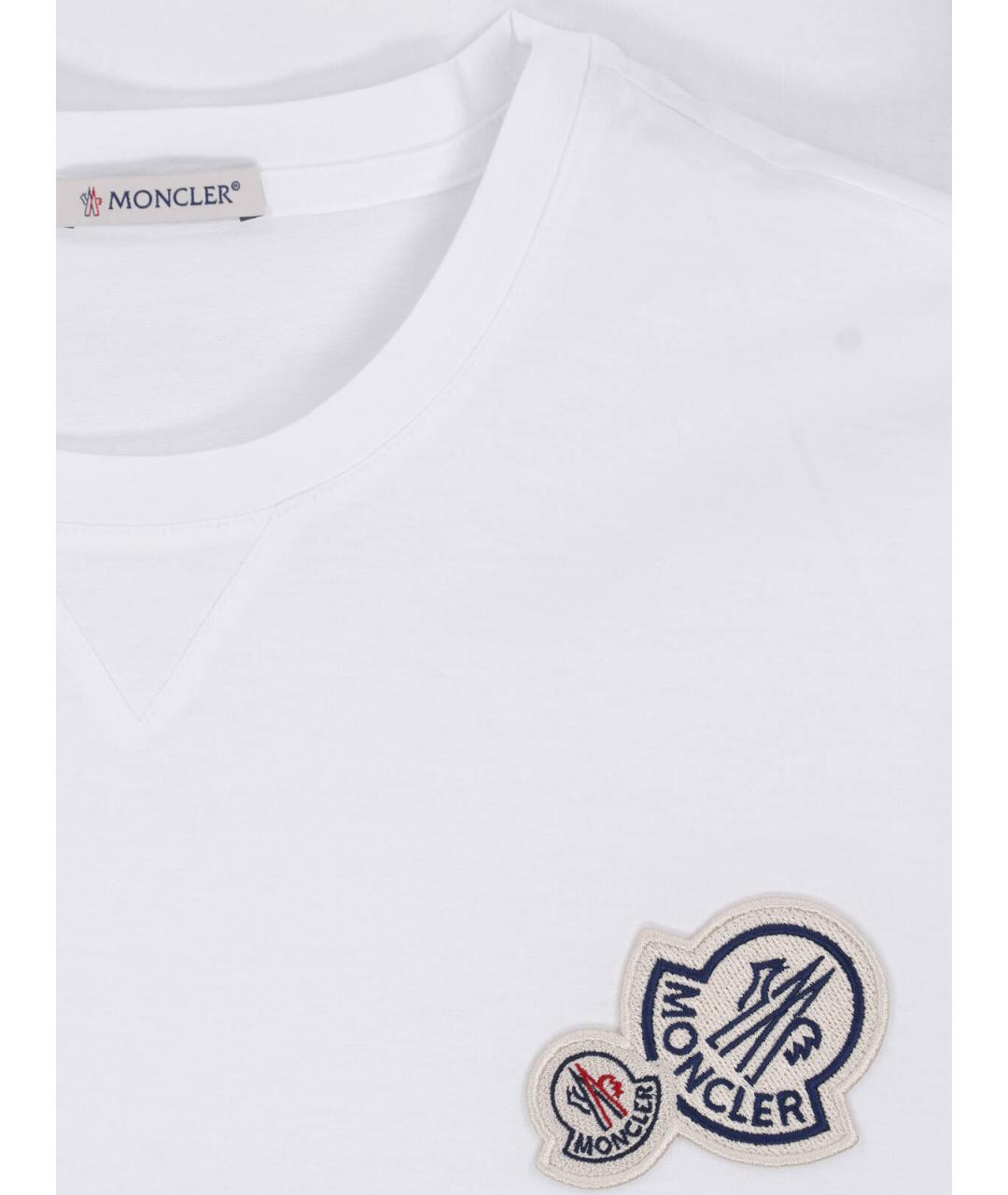 MONCLER Белая хлопковая футболка, фото 3