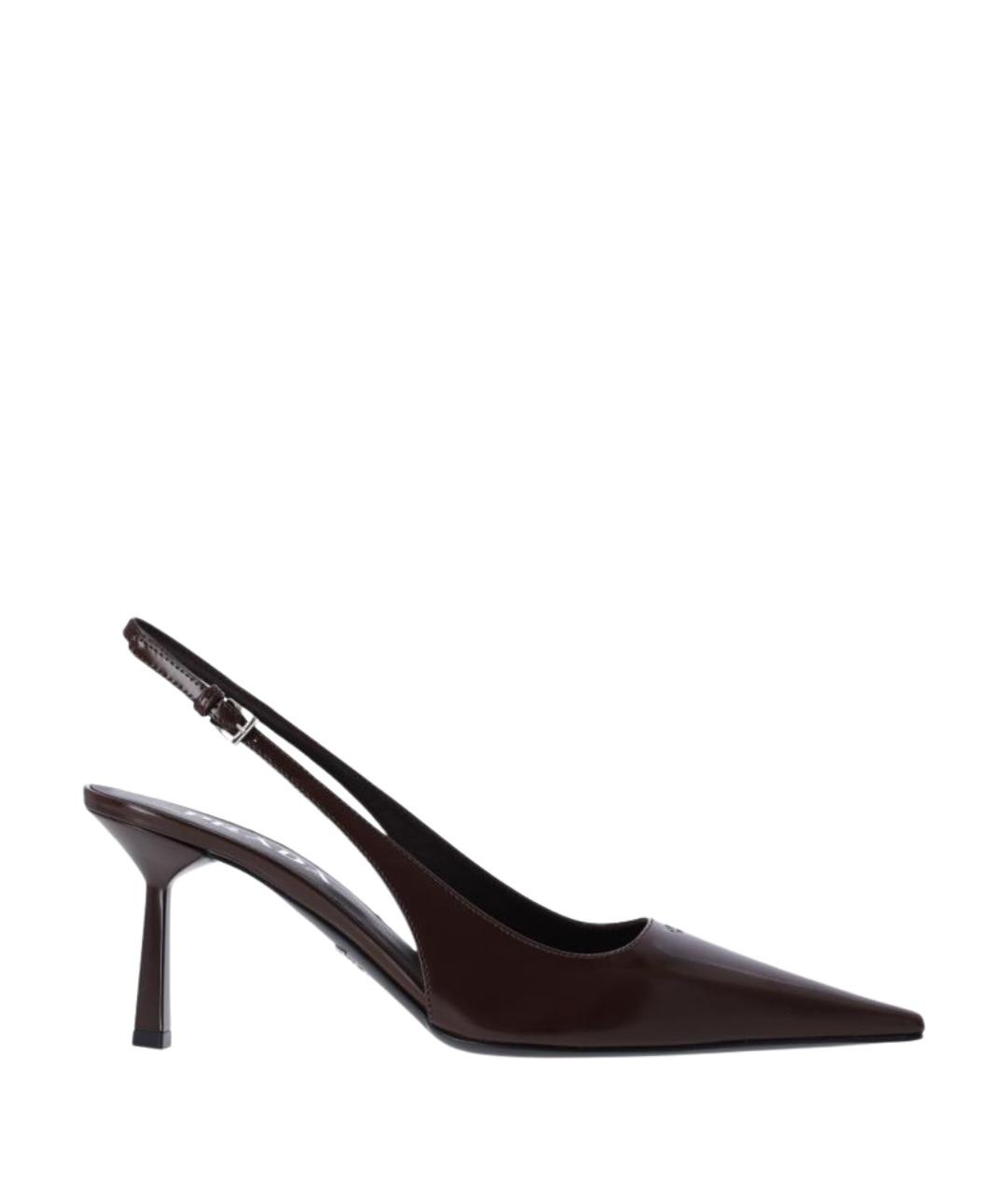 PRADA Коричневые кожаные туфли, фото 1