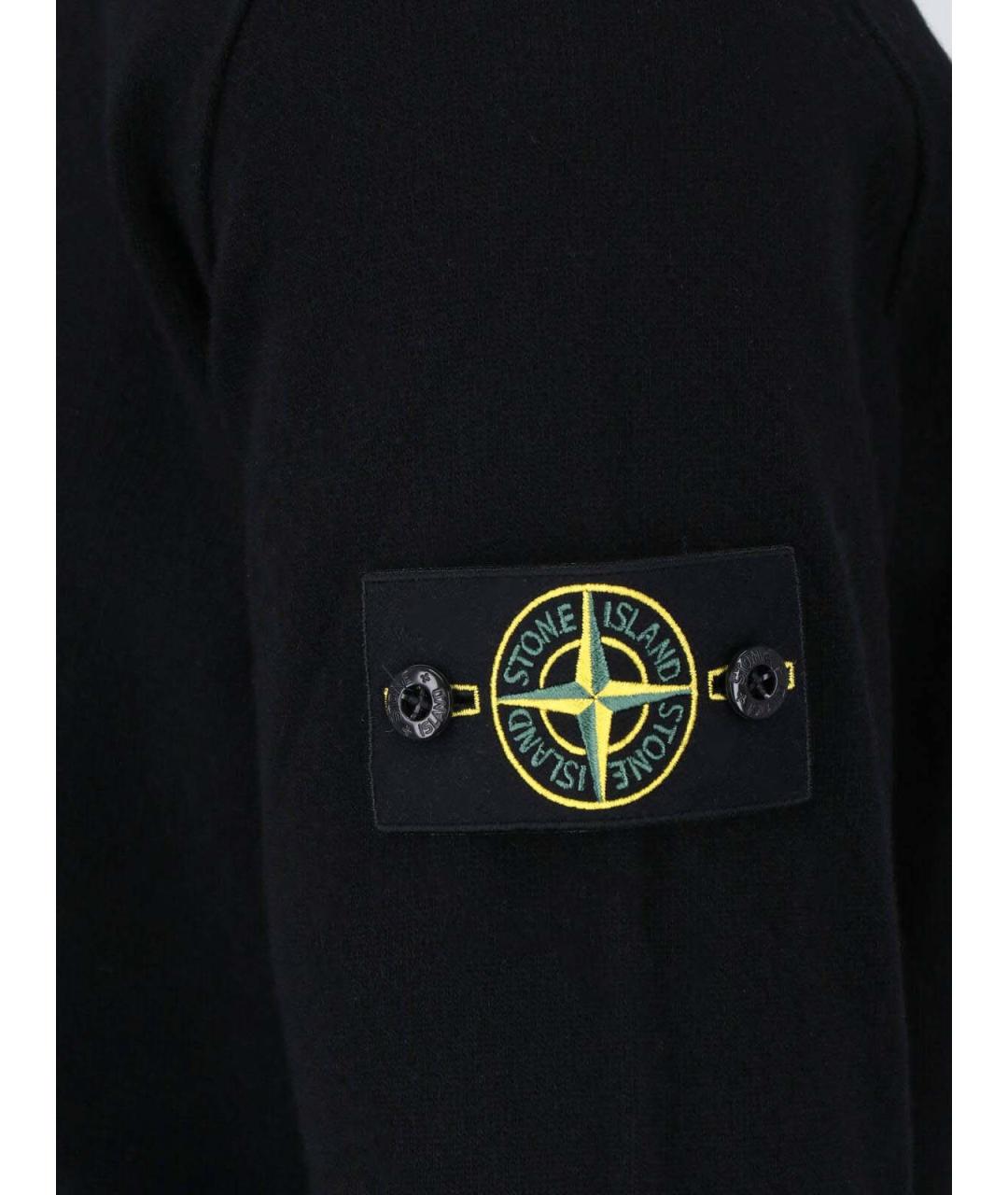 STONE ISLAND Черный шерстяной джемпер / свитер, фото 3