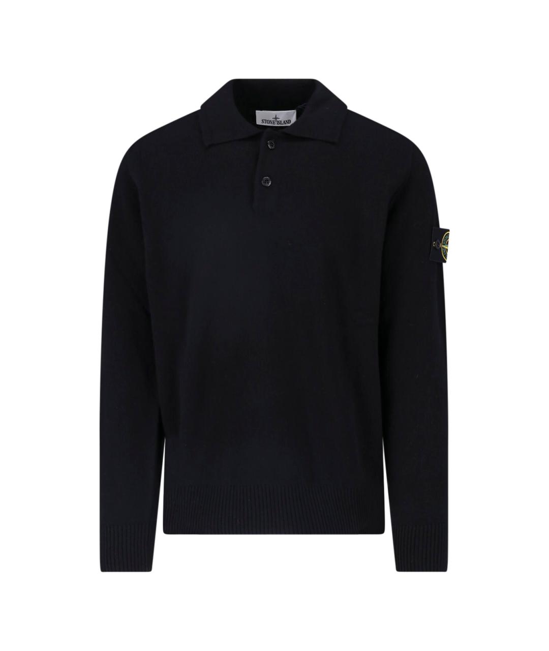 STONE ISLAND Черный шерстяной джемпер / свитер, фото 1