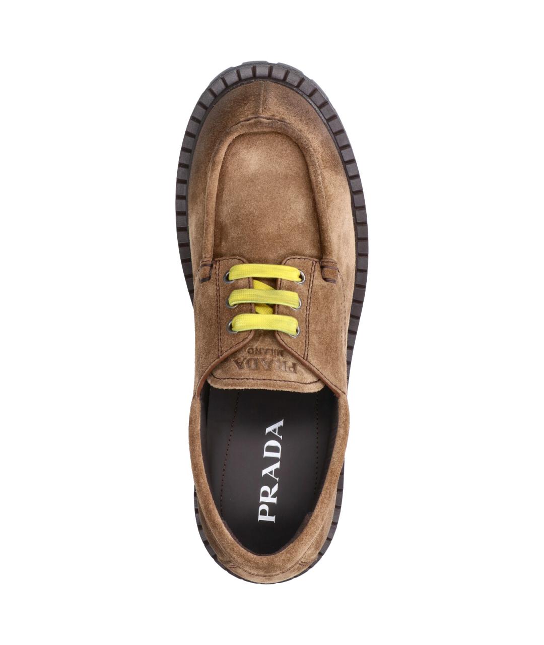 PRADA Коричневые замшевые низкие ботинки, фото 5
