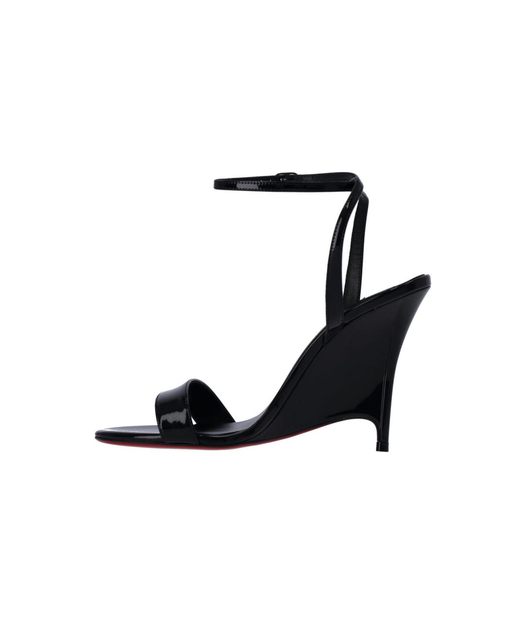 CHRISTIAN LOUBOUTIN Черные кожаные босоножки, фото 3