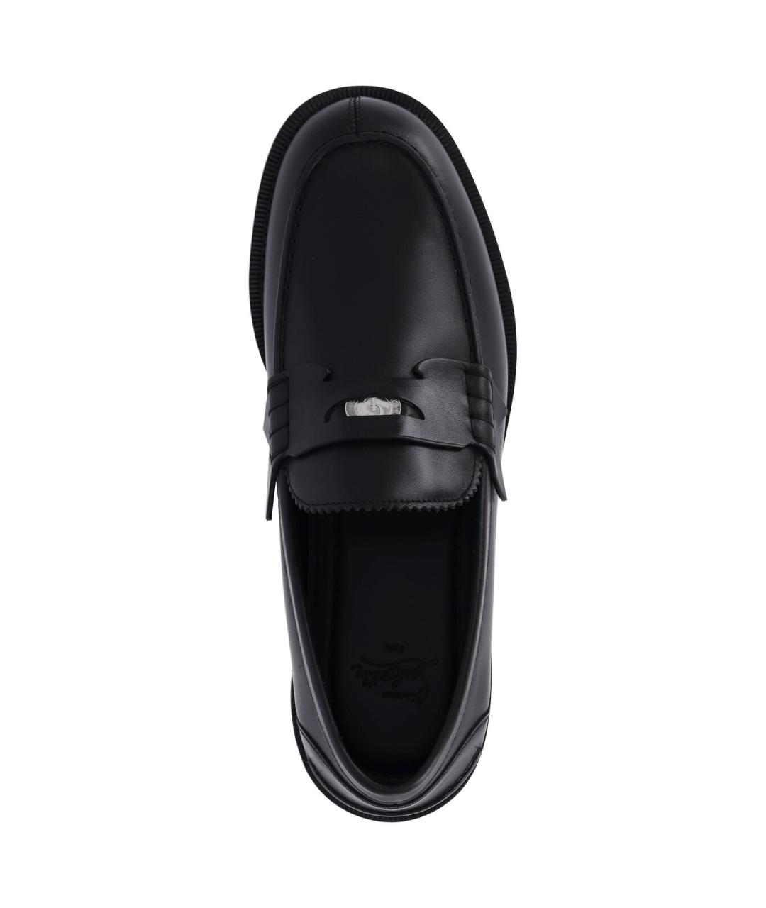 CHRISTIAN LOUBOUTIN Черные кожаные лоферы, фото 5