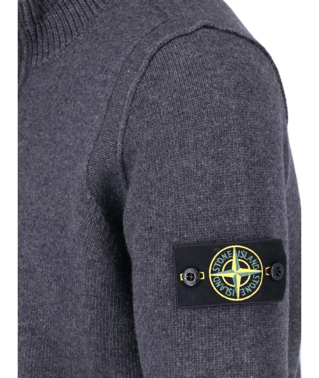 STONE ISLAND Серый шерстяной джемпер / свитер, фото 5