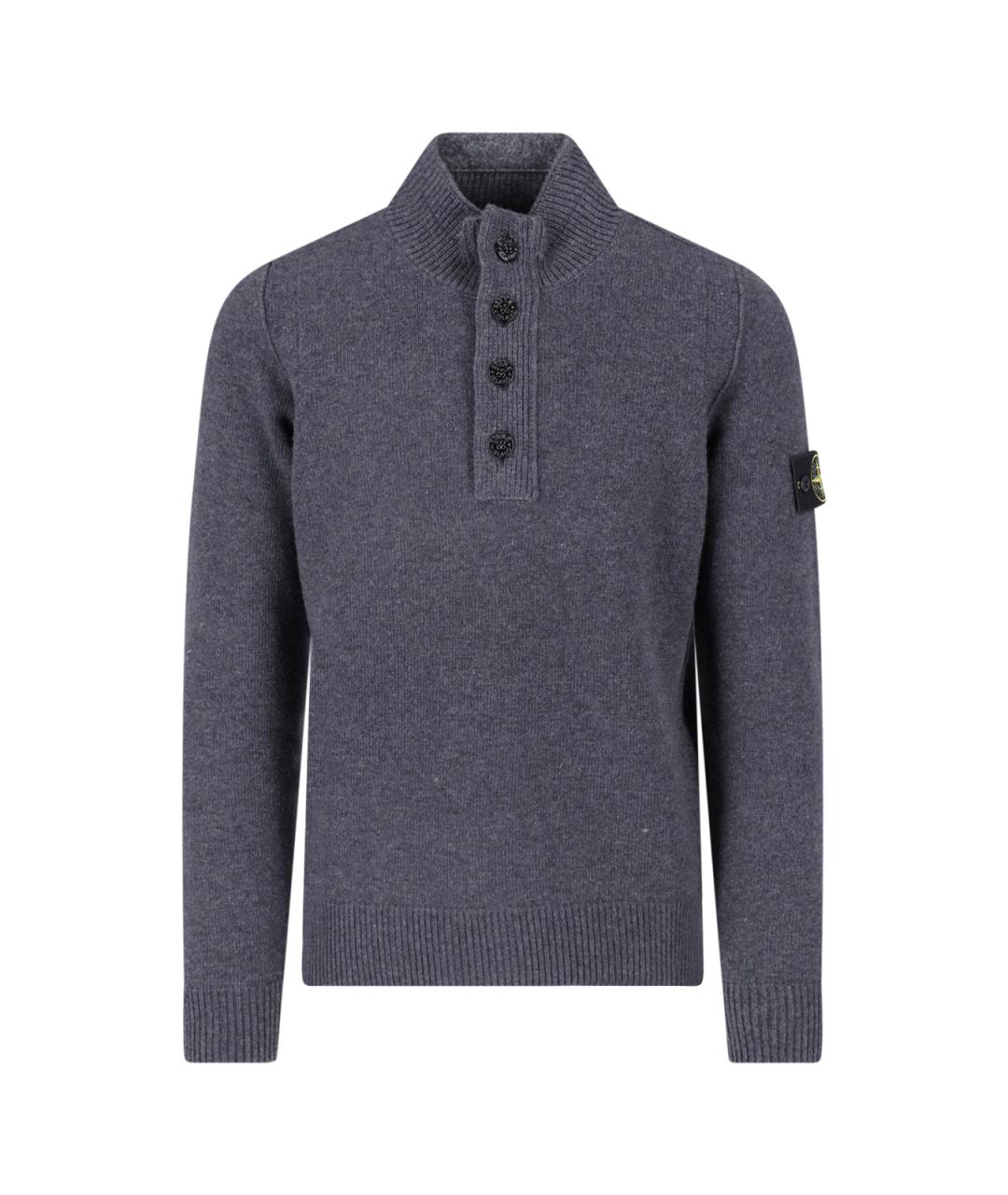 STONE ISLAND Серый шерстяной джемпер / свитер, фото 1