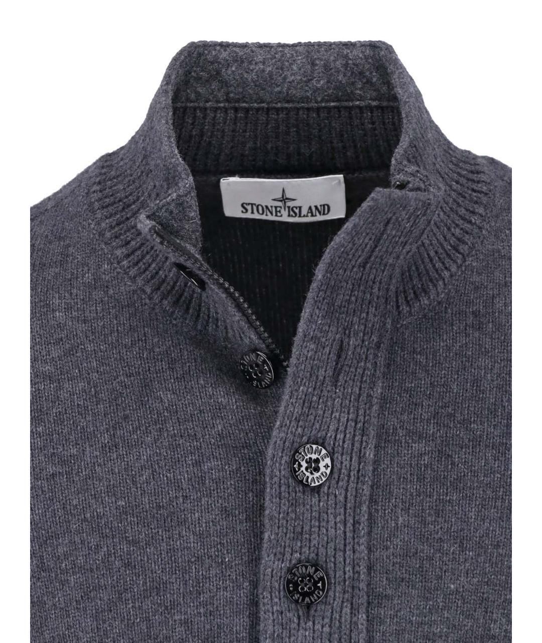 STONE ISLAND Серый шерстяной джемпер / свитер, фото 4