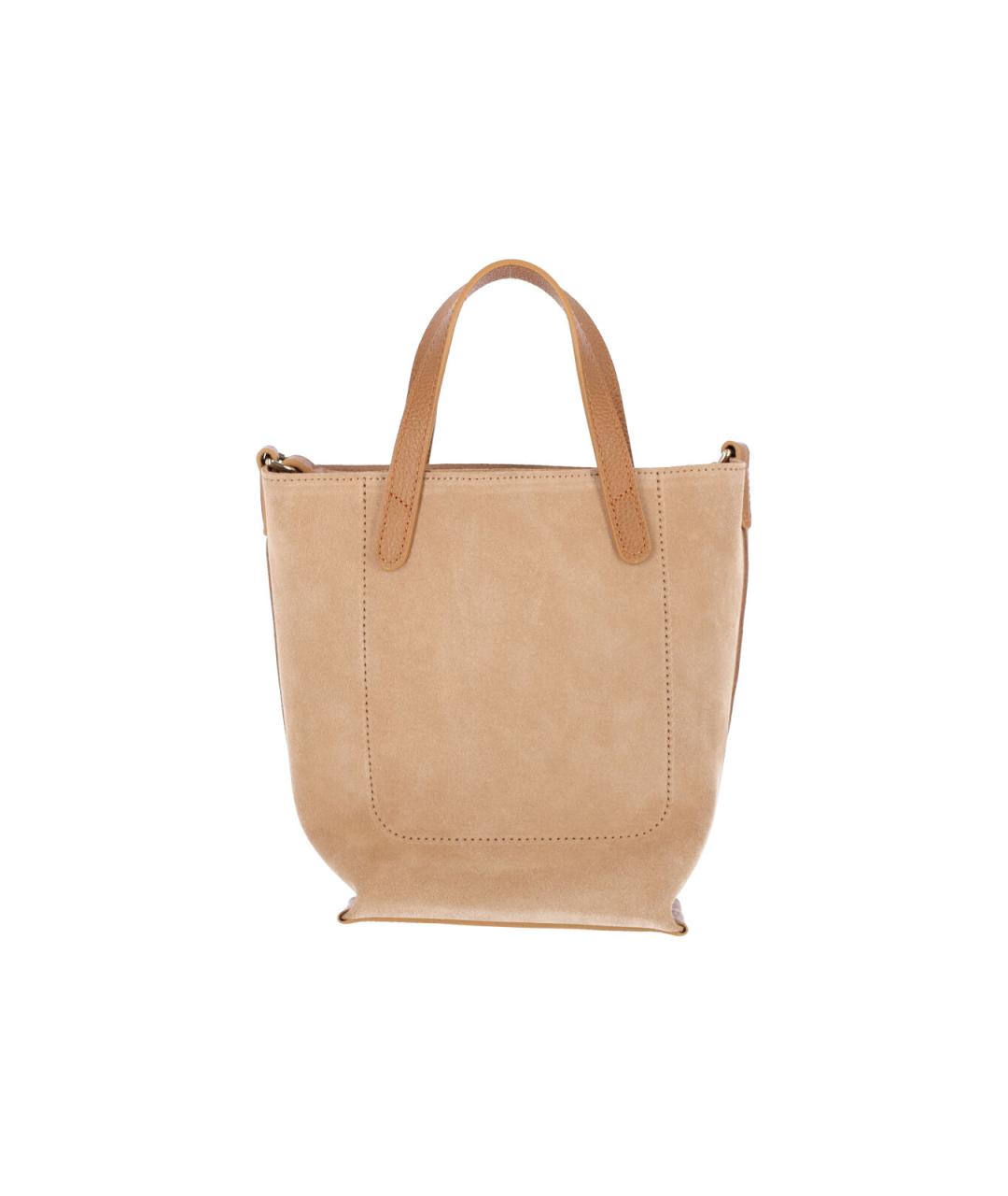 LONGCHAMP Коричневая кожаная сумка тоут, фото 3
