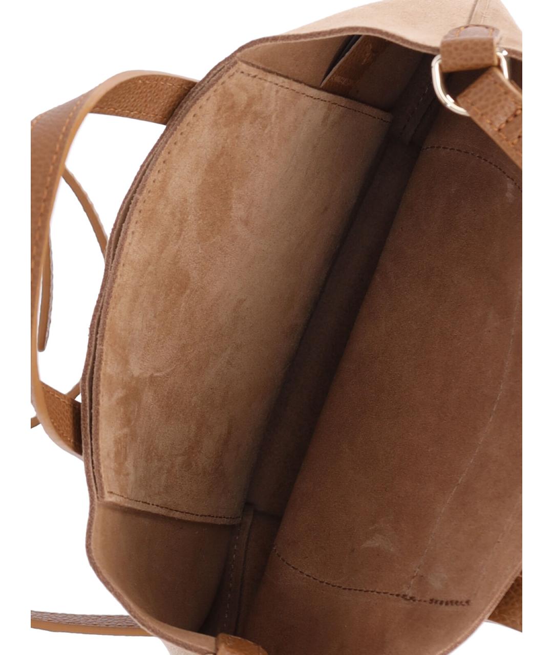 LONGCHAMP Коричневая кожаная сумка тоут, фото 4