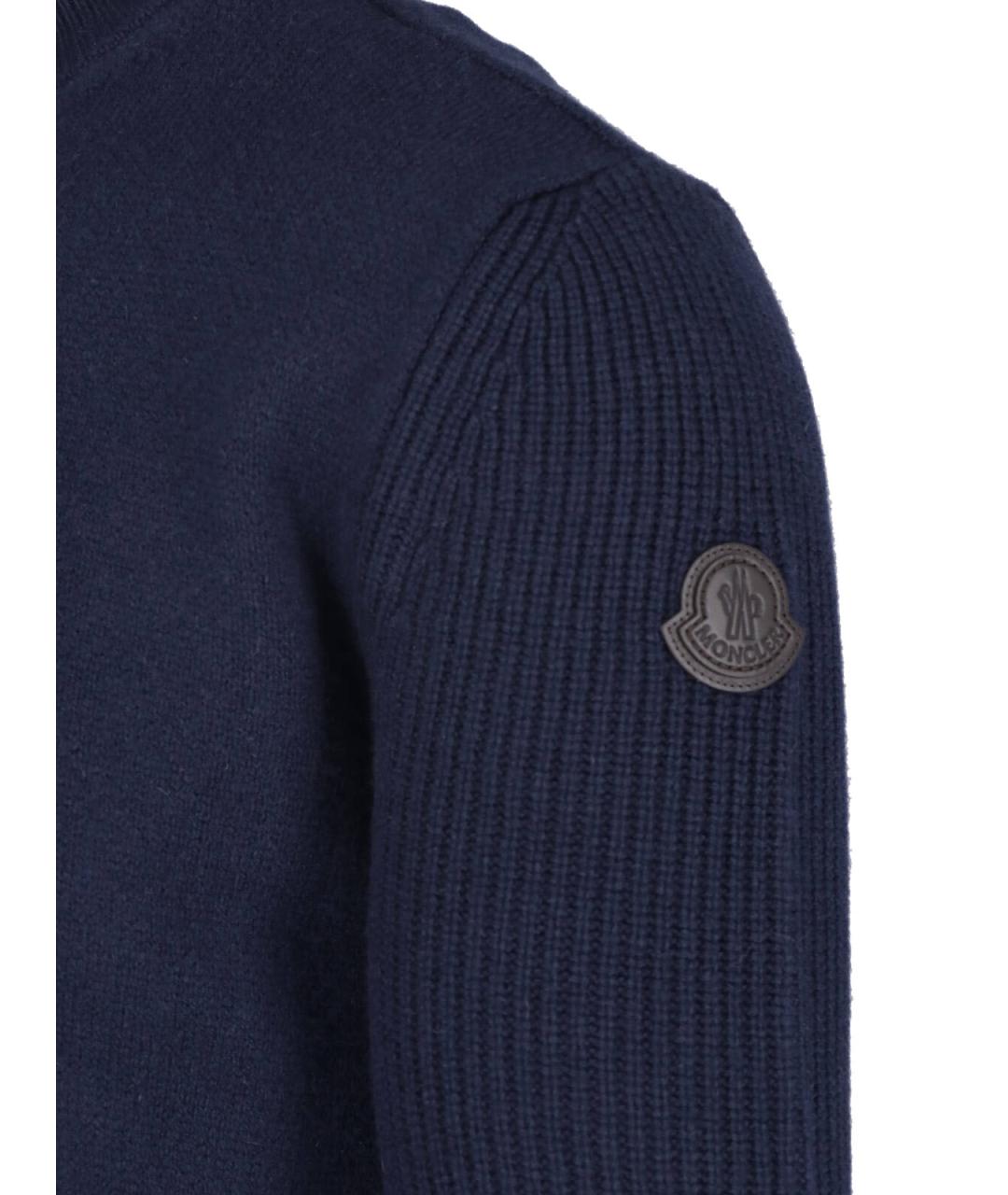 MONCLER Темно-синий шерстяной кардиган, фото 3