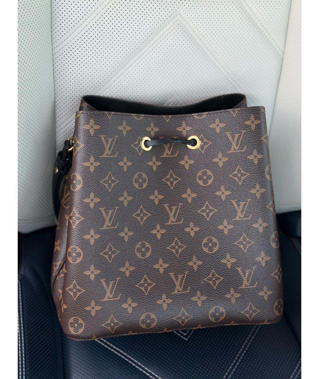 LOUIS VUITTON Коричневая сумка тоут из канвы, фото 3