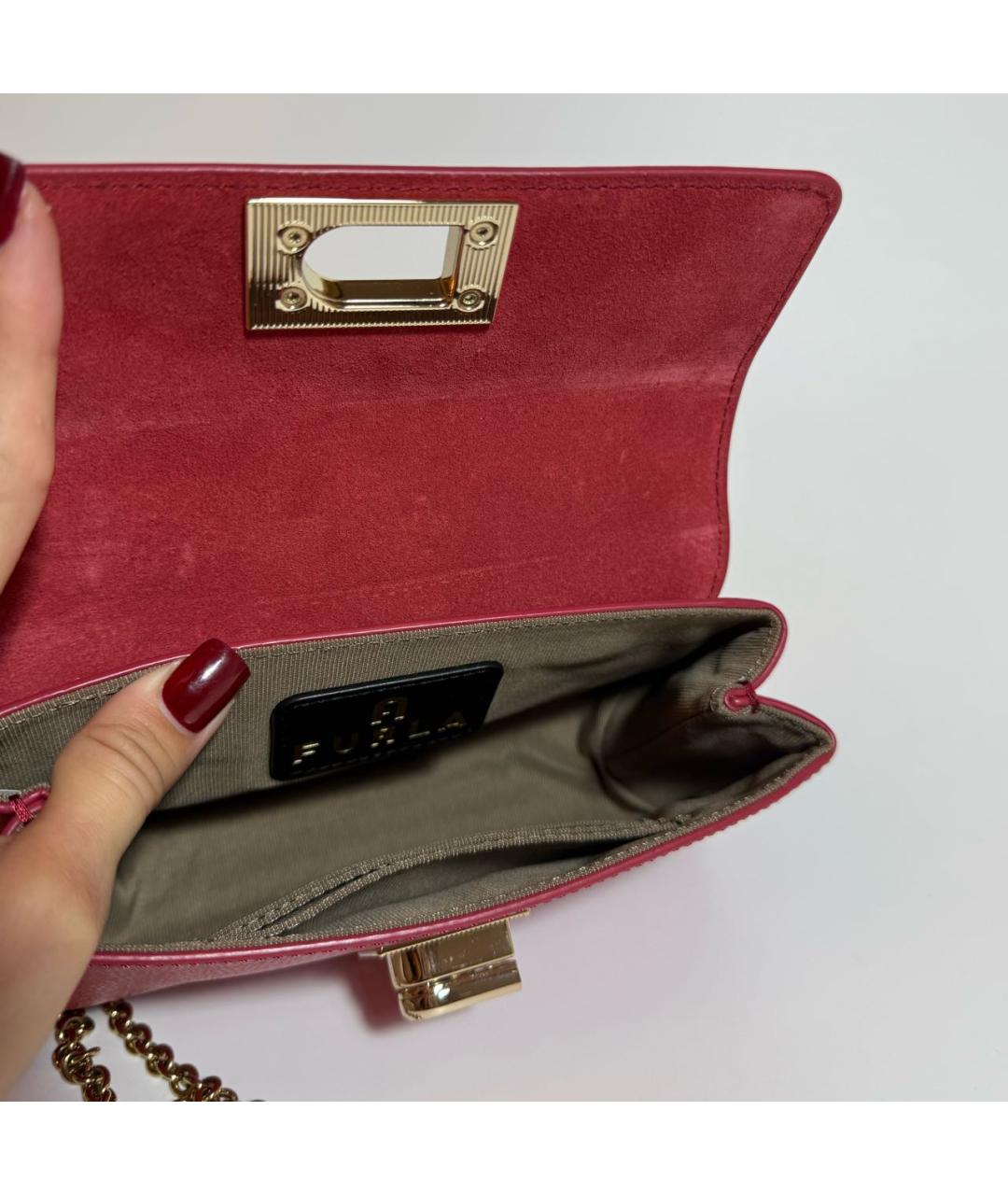 FURLA Розовая кожаная сумка через плечо, фото 4