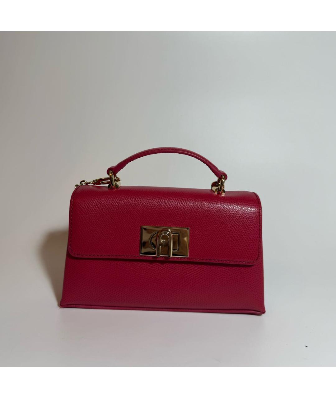 FURLA Розовая кожаная сумка через плечо, фото 6
