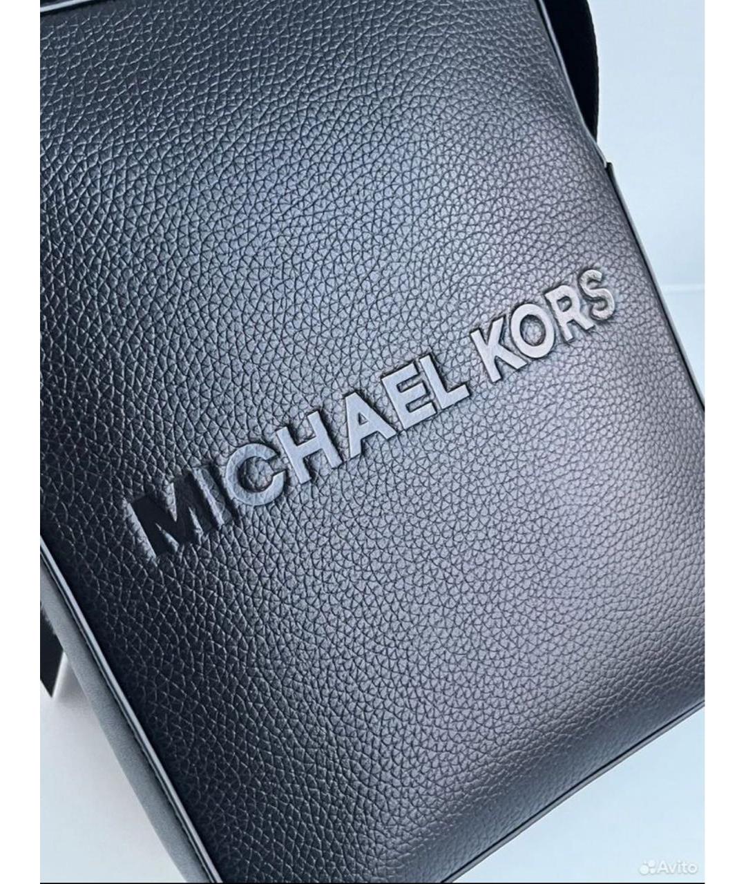 MICHAEL KORS Черная кожаная сумка на плечо, фото 5